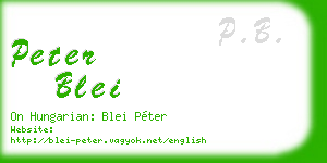 peter blei business card